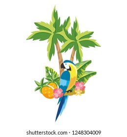 cute tropical parrot cartoon