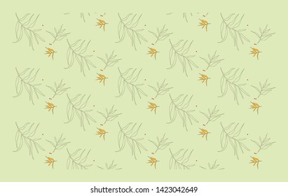 Cute tropical pattern with palm leaves.  Vector illustration for  wrapping paper, textile, packaging.