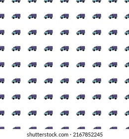 Cute truck car seamless pattern. Kids hand drawn automobile background. Transport wallpaper. Doodle style. Design for fabric, textile print, wrapping, cover. Vector illustration