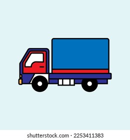 Cute Truck Cartoon. vector illustration