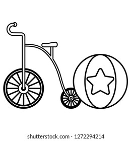 cute trycicle toy icon