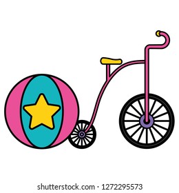 cute trycicle toy icon