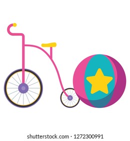 cute trycicle toy icon