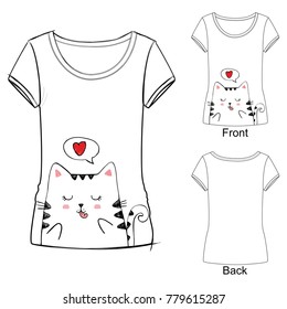 Cute t-shirt with cat