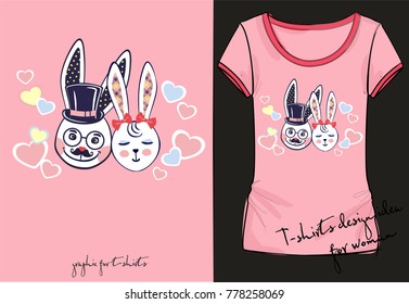 Cute t-shirt with rabbit