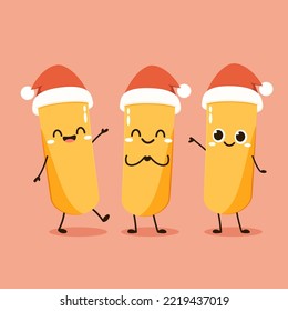 Cute Tteokbokki noodle cartoon. Korean street food. simple vector logo sausage. Tteokbokki is korean food.