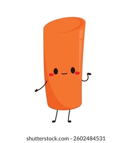 Cute Tteokbokki noodle cartoon. Korean street food. simple vector logo sausage. Tteokbokki is korean food.