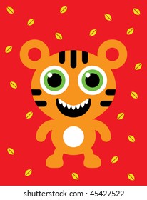 cute ttiger doodle card