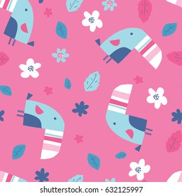 cute tucan with flowers pattern for baby fashion print