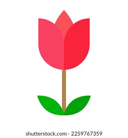 Cute tulip icon. Flower. Vector.