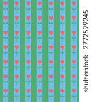 Cute tulips seamless pattern design. Vector illustration.