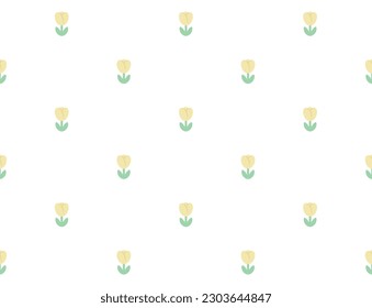 Cute tulips seamless pattern. Pattern design, print, template. Vector illustration. 