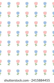 Cute tulips seamless pattern. Pattern design, print, template. Vector illustration.  