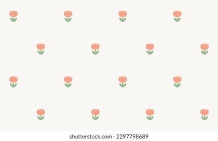 Cute tulips seamless pattern. Print, template. Vector illustration. 