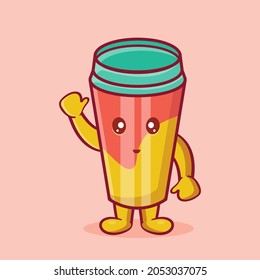 cute tumbler mascot with smile gesture isolated cartoon in flat style