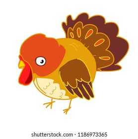 Cute turkey cartoon character.