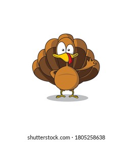 cute turkey character with smiling face