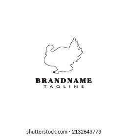 süße Truthahn-Logo-Symbol Design moderne Vektorgrafik