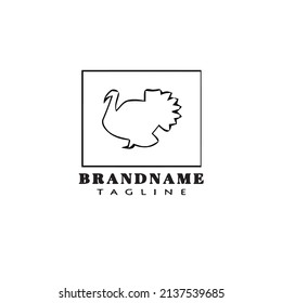 cute turkey logo icon design modern vector illustration