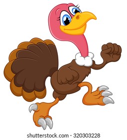 Cute turkey running