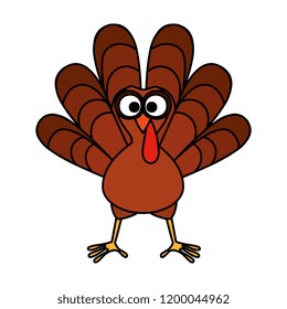 cute turkey thanksgiving character