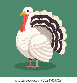 Cute turkey vector illustration. This adorable cartoon-style turkey is perfect for children's designs, Thanksgiving projects, and holiday decorations. Ideal for prints, cards, and educational material