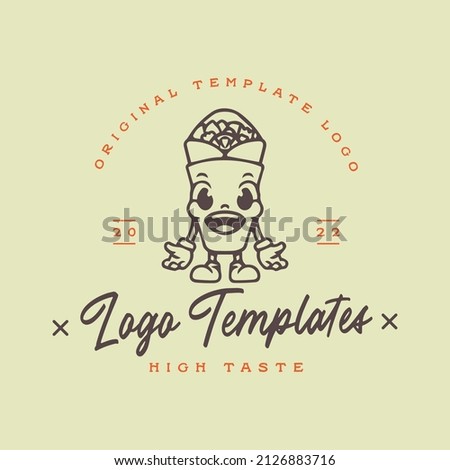 cute turkish kebab character logo. vectors.