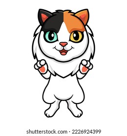 Cute turkish van cat cartoon