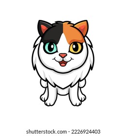 Cute turkish van cat cartoon