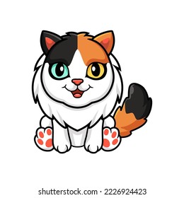 Cute turkish van cat cartoon