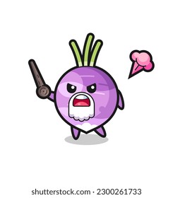 cute turnip grandpa is getting angry , cute style design for t shirt, sticker, logo element
