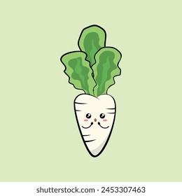 cute turnip vector illustration design. suitable for infographic, sticker, mascot, t-shirt, etc. Eps 10.