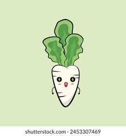 cute turnip vector illustration design. suitable for infographic, sticker, mascot, t-shirt, etc. Eps 10.