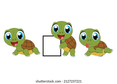 cute turtle animal cartoon illustration