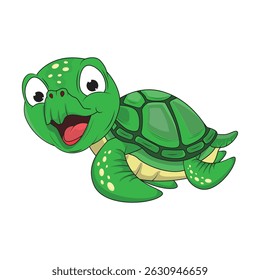 Cute Turtle Animal Cartoon Illustration