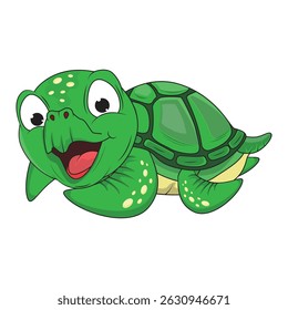 Cute Turtle Animal Cartoon Illustration