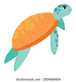 süße Schildkröte einzeln auf Ikone