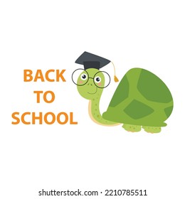 cute turtle back to school after graduation from elementary