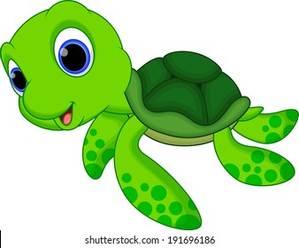 Cute Turtle Cartoon Stock Vector (Royalty Free) 191696186 | Shutterstock