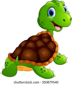 Cute Turtle Cartoon Stock Vector (Royalty Free) 350879540 | Shutterstock