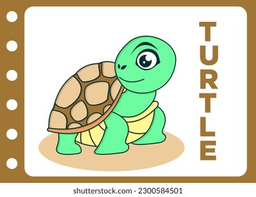 cute turtle cartoon animal. free vector