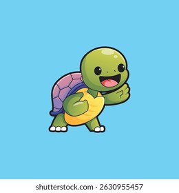 Cute Turtle Cartoon Character Design