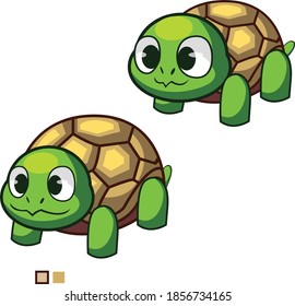 Cute turtle cartoon character for illustration