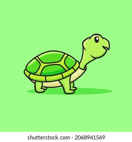 cute turtle cartoon illustration vector editable for icon or decoration