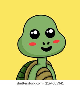 Cute turtle cartoon illustration vector