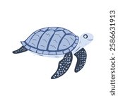Cute turtle cartoon isolated on white background. Vector