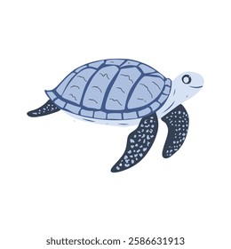 Cute turtle cartoon isolated on white background. Vector