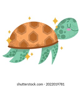 cute turtle cartoon isolated style