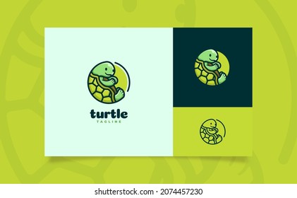 Círculo del logotipo de la caricatura de la tortuga