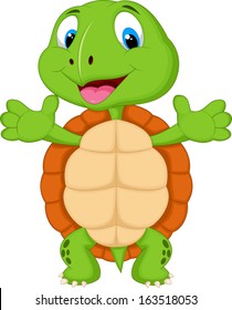 Cute turtle cartoon posing